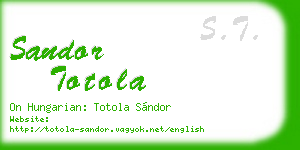 sandor totola business card